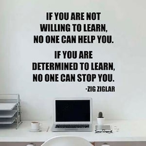 Zig Ziglar citeer muur sticker vinyl sticker schrijver filosofie studie onderwijs leren inspirerende Wall Art klas decor poster cadeau q25
