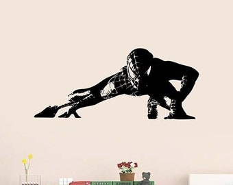 Spiderman Wall Decal Vinyl Sticker Comics Superhero Movie Wall Art Children Kids Room Decor Gift Theater Poster Mural Sign sn1