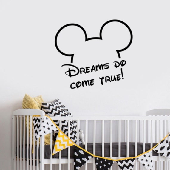 Dreams Do Come True Walt Disney Inspirational Quote Wall Etsy