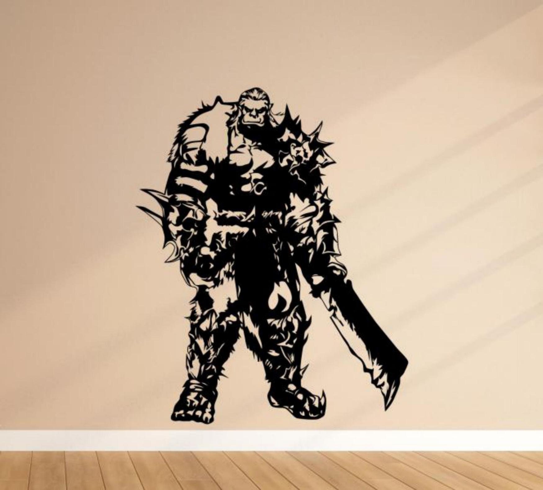 Orc Sticker Vinyl Wall Decal Horde Wall Art Orc Decor Video Game Poster ...