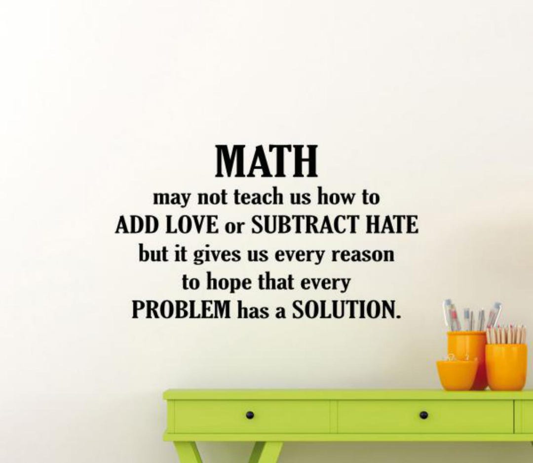 Math Wall Decal Vinyl Sticker Classroom Wall Art Gift Teacher Decor ...