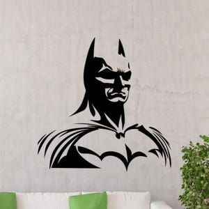 Calcomanía de vinilo para pared de murciélago, calcomanía de superhéroe para pared, decoración para niños, plantilla, póster, regalo, calcomanía de un solo color sin fondo para pared, ventana, automóvil 3667