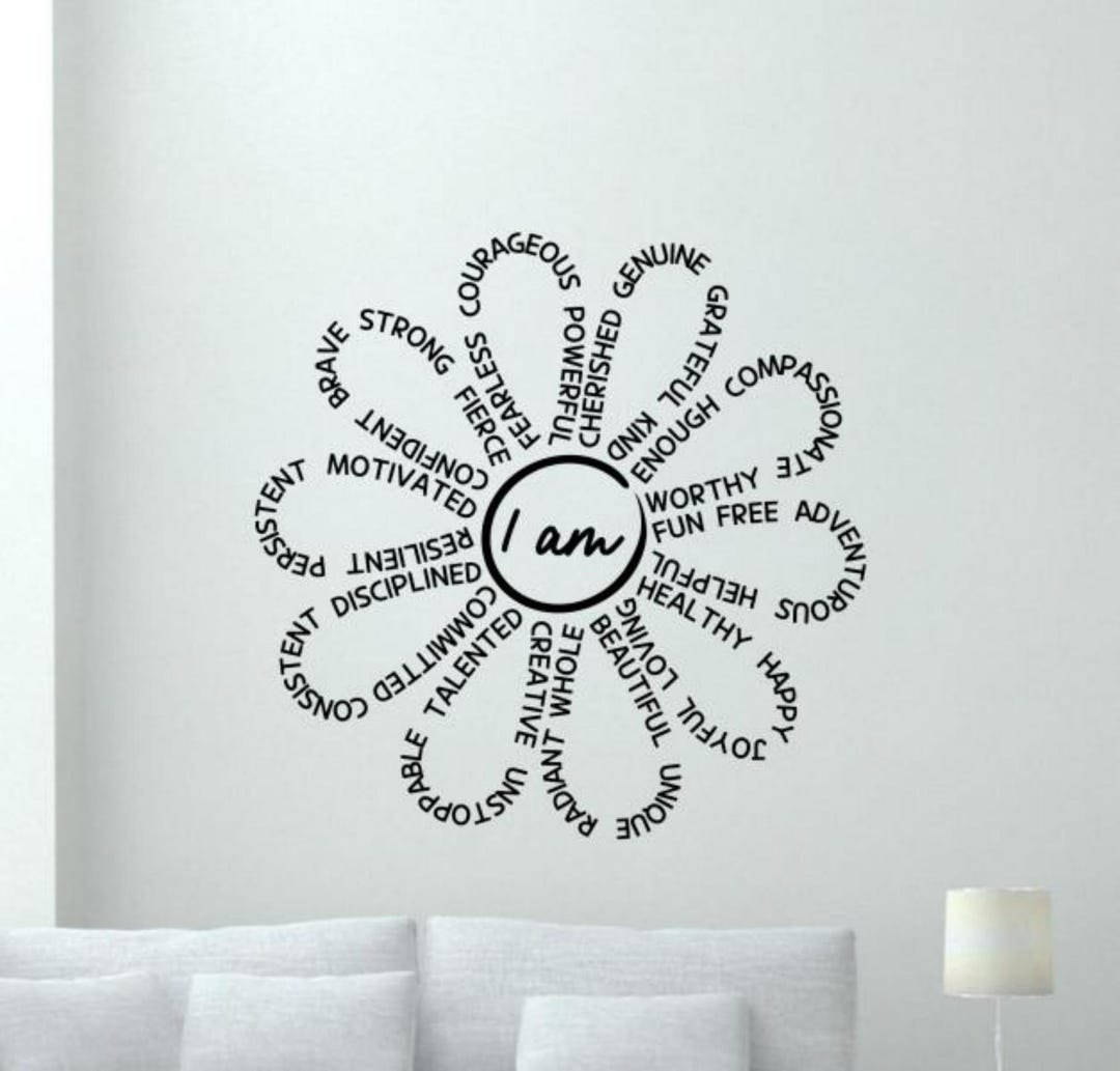 I Am Affirmation Wall Decal Vinyl Sticker Motivational Positive Words ...