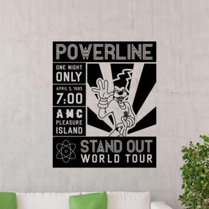 Powerline World Tour Calcomanía de vinilo para pared Destacado World Tour Wall Art Decor Poster Regalo Autoadhesivo Sin fondo Plantilla Signo 2384