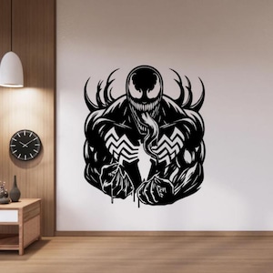 Calcomanía de vinilo para pared de Venom, superhéroe de Carnage, arte de pared para niños, decoración con plantilla, póster, regalo, un color, sin fondo para pared, ventana, coche, 3737