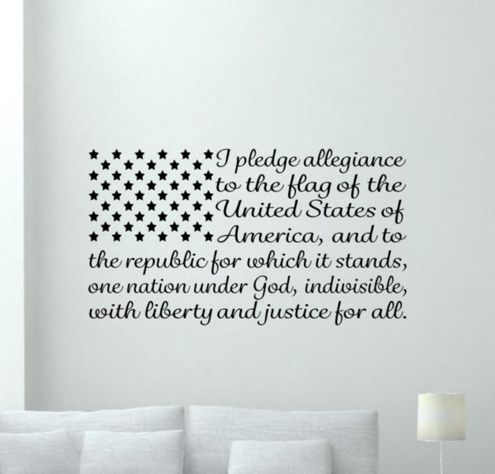 I Pledge Allegiance to the Flag Wall Sticker Vinyl Decal Wall Art Decor ...