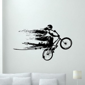 BMX Wall Decal Vinyl Sticker Bike Bicycle Wall Art Riding Trick Gift Boy Kids Decor Sign Door Window Car Truck Laptop 6bmx
