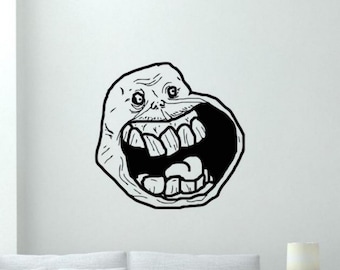 BLACK TROLL FACE DECAL / STICKER