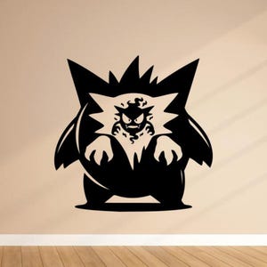 Gengar Wall Decal Vinyl Sticker Gastly Haunter Wall Art Sign Kids Room Decor Gift Poster Mural Print No Background Indoor Outdoor Decal 3855