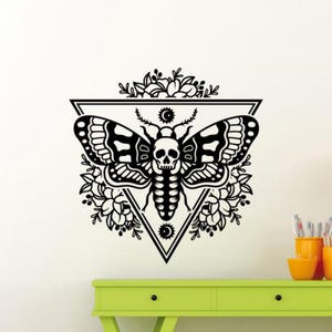 Death Head Hawk Moth Wandaufkleber Vinyl Aufkleber Wand Kunst Dekor Schablone Poster Geschenk Einfarbig Kein Hintergrund Aufkleber für Wand Fenster Auto 3739