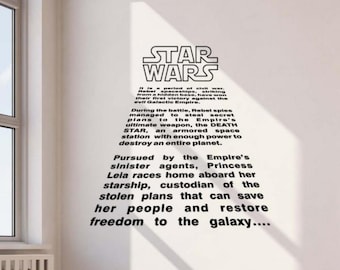 Calcomanía de vinilo para pared "Hace mucho tiempo en una galaxia", Episodio 4, Cita, Fandom, Cuento, Arte de pared, Regalo, Decoración, Letrero, Plantilla, Puerta, Ventana, 178 barras