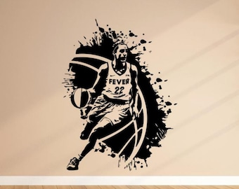 Caitlin Clark Wall Decal Vinyl Sticker Fever 22 Wall Art Basketball Decor Poster Gift One Color No Background Sign Stencil 3632