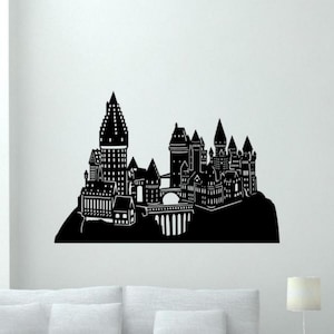 Castle Wall Sticker Vinyl Decal Wall Art Wizard School Wall Decor Stencil Poster Gift One Color No Background Decal for Wall Window Car 3746