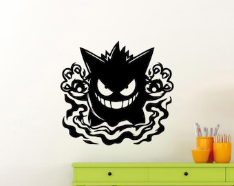 Gengar Wall Sticker Vinyl Decal Wall Art Nursery Wall Decor Stencil Poster Gift One Color No Background Decal for Wall Window Car 3742