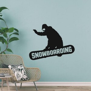 Snowboarding Wall Decal Vinyl Sticker Snowboard Sign Wall Art Decor Snowboarder Gift Poster Mural Outdoor Winter Sport Stencil 2323