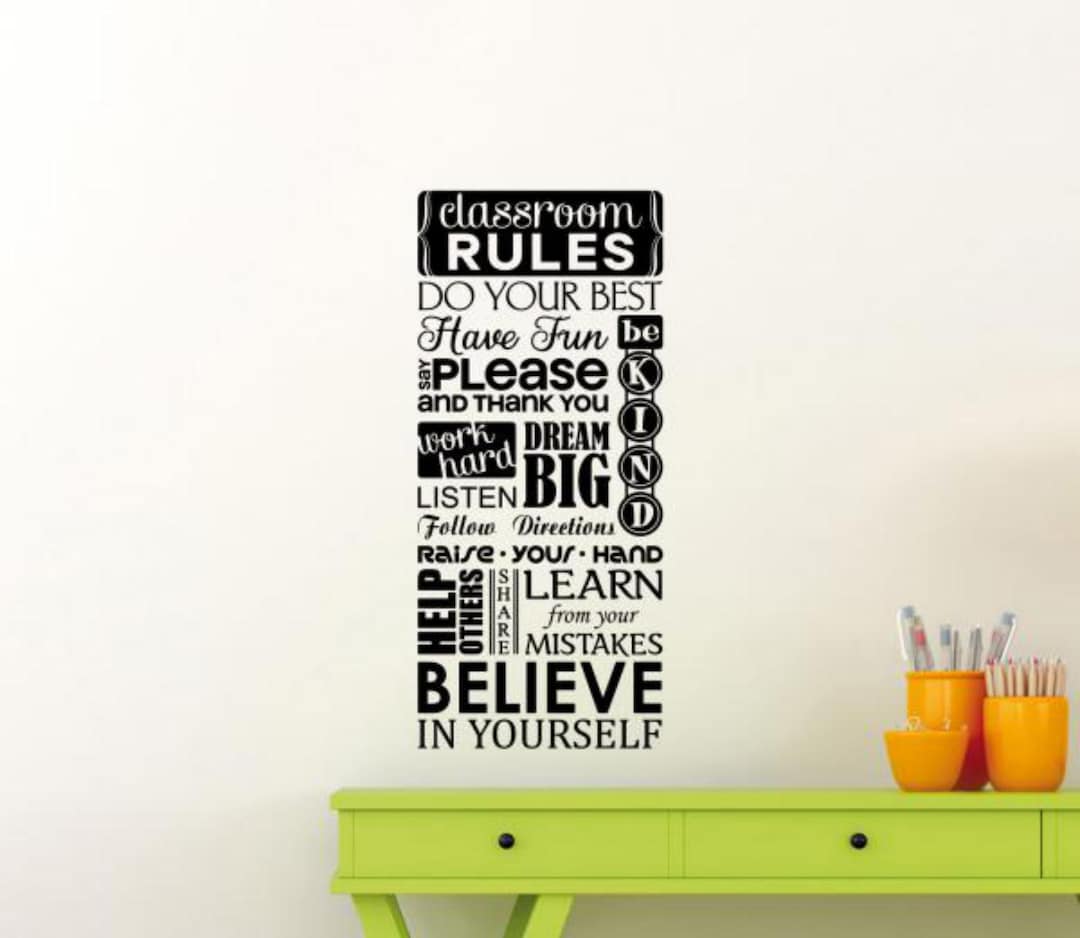 Classroom Rules Wall Decal Vinyl Sticker Teacher Gift in This Office ...