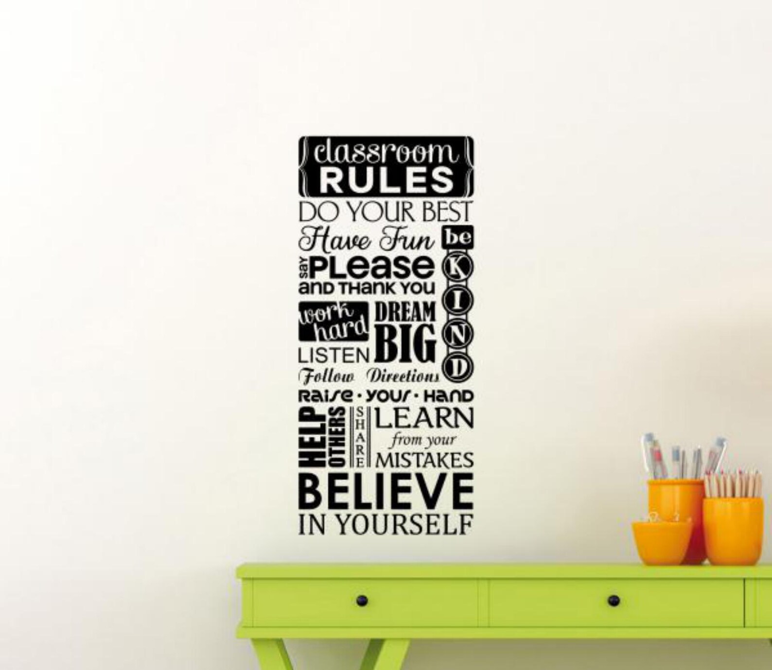Classroom Rules Wall Decal Vinyl Sticker Teacher Gift in This Office ...