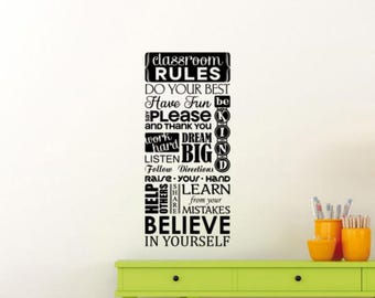 Classroom Rules Wall Decal Vinyl Sticker Teacher Gift In This Office Sign Quote Study Education Learning Lettering Art School Decor 1059