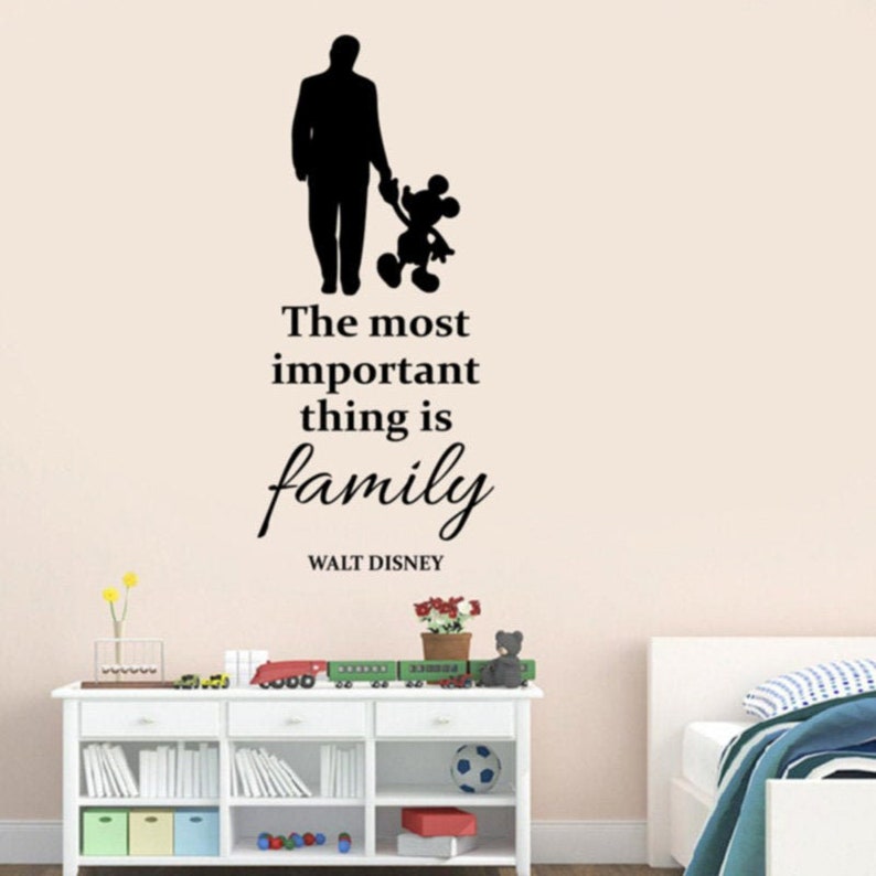 Walt Disney Family Inspirational Quote Wall Decal Mickey Mouse | Etsy