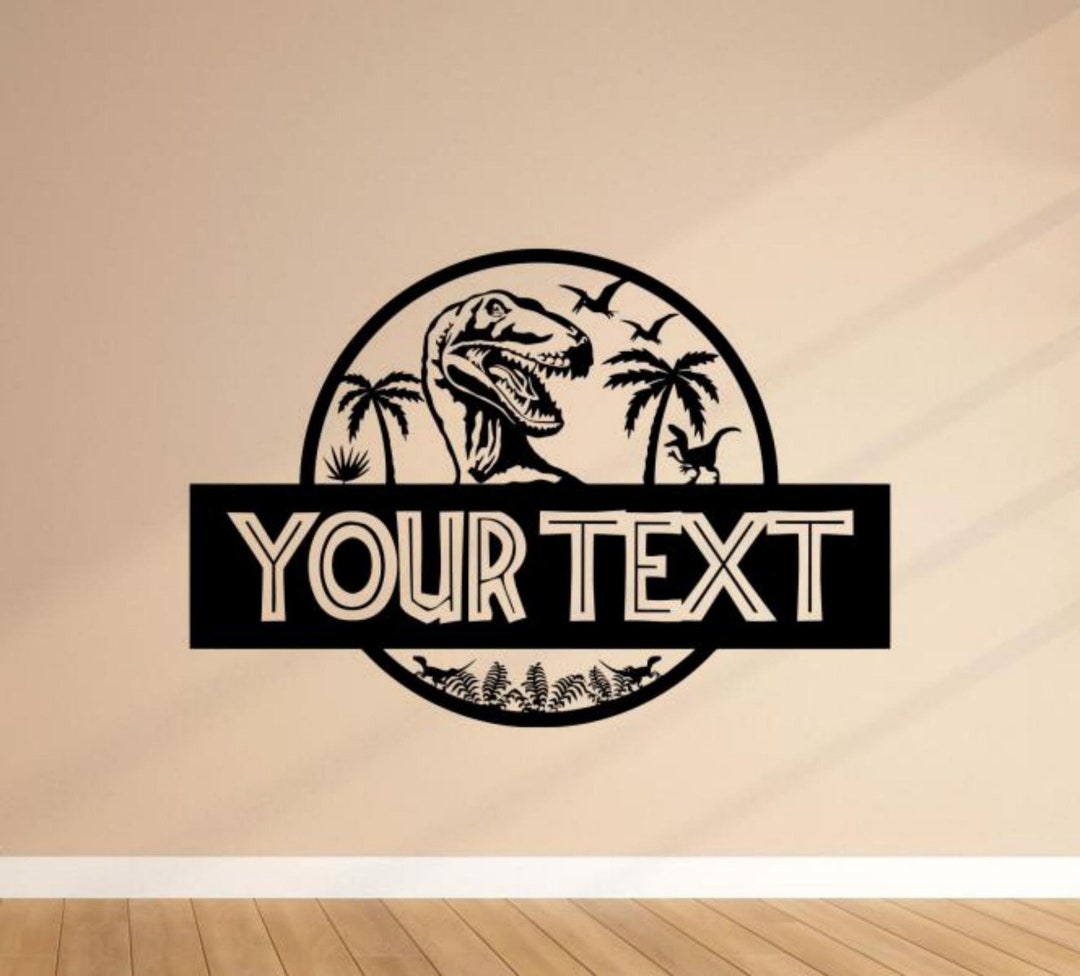 Custom Dinosaur Wall Decal Vinyl Sticker Personalized Name Etsy