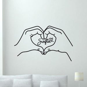 Hands Making Heart Wall Sticker Vinyl Decal Music Wall Art Swift Decor Gift One Color No Background Decal for Wall Window Car 3670