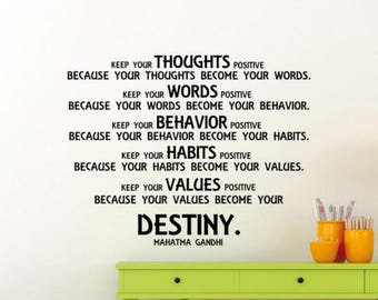 Mahatma Gandhi Wall Decal Vinyl Sticker Destiny Quote Wall Art Gift Living Room Office Decor Success Sign Stencil Door Window 131bar