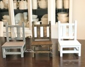 Little CHAIR Wooden STAND for Pottery, Farmhouse Riser, Wood Stand, Modern Farmhouse Decor, Little Stool, Mini Chair Decor, Wooden Stand