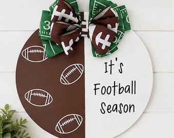 Football Door Hanger | "It's Football Season" Wooden Sign, Game Day Decor