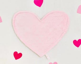 Pink Minky Crinkle Heart Baby Toy: Sensory Gift, Handmade