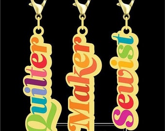 Decorative Zipper Pulls - Sew Cute Zipper Charms - Cathe Holden - Quilter, Maker, Sewist - 3 Pulls - Perfect for Bags or Garments - CH122