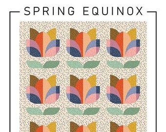 Spring Equinox Quilt Pattern by Taralee Quiltery - Flowers - Floral - Makes 3 Sizes - Curved Piecing - FQ Friendly - Pattern ONLY - TLQ1004