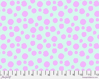 Tabby Road Deja Vu von Tula Pink für FreeSpirit - Fur Ball TECHNOMINT - Pink/Blaues Tupfenmuster - PWTP097.TECHNOMINT