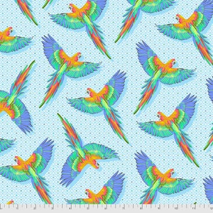 Daydreamer by Tula Pink for FreeSpirit Fabrics - Macaw Ya Later CLOUD - PWTP170.CLOUD - Half Yard Increments