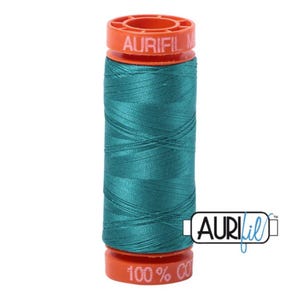 4093 - Aurifil 100% Cotton Mako 50wt Small Spool (200M) Thread - Col. 4093, Jade - A Tula Pink MOON GARDEN Collection Color