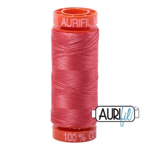 5002 - Aurifil 100% Cotton Mako 50wt Small Spool (200M) Thread - Col. 5002, Medium Red