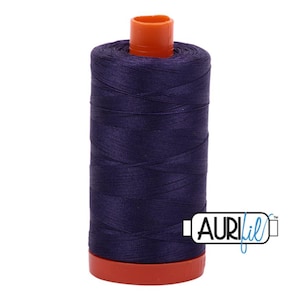 2581 - Aurifil 100% Cotton Mako 50wt Large Spool (1300M) Thread - Col. 2581, Dark Dusty Grape - A Tula Pink MOON GARDEN Collection Color