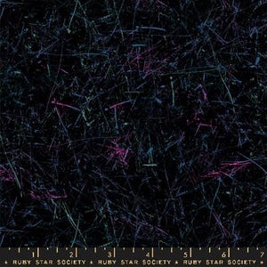 Teddy And The Bears by Sarah Watts - Moda Fabrics - Pick Guard BLACK - Pink/Blue Scratches on Black - RS210817 - Half Yard Increments