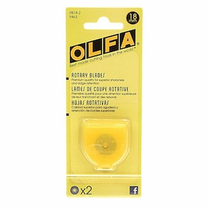 Cuchillas de repuesto para cortador rotatorio OLFA - 18 mm - Fáciles de usar - Cuchillas de cambio rápido - Ideales para curvas y apliques - RB18-2-9463