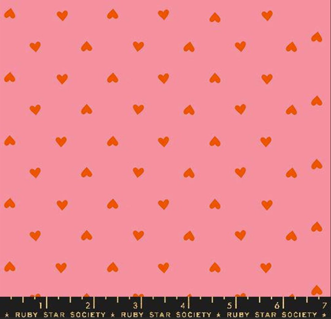 Juicy by Melody Miller - Moda Fabrics - Hearts SORBET - Red Hearts on ...