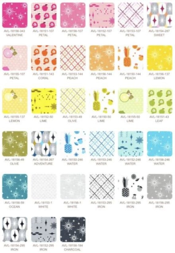 33pc Precut Fabric Quilting Robert Kaufman FQ-1457-33 Fat Quarter Bundle Betty/'s Luncheonette Violet Craft