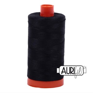 2692 - Aurifil 100% Cotton Mako 50wt Large Spool (1300M) Thread - Col. 2692 Black