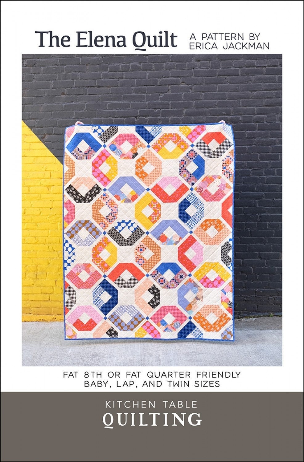 Elena Quilt Pattern by Kitchen Table Quilting - Fat Eighth and Fat Quarter Friendly - Makes 3 Sizes - Pattern ONLY - KTQ153