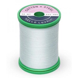 753-1077 - Sulky 50wt 660YDS Cotton + Steel 100% Cotton Thread - Col.750-1077, Jade Tint - Long Staple Egyptian Cotton
