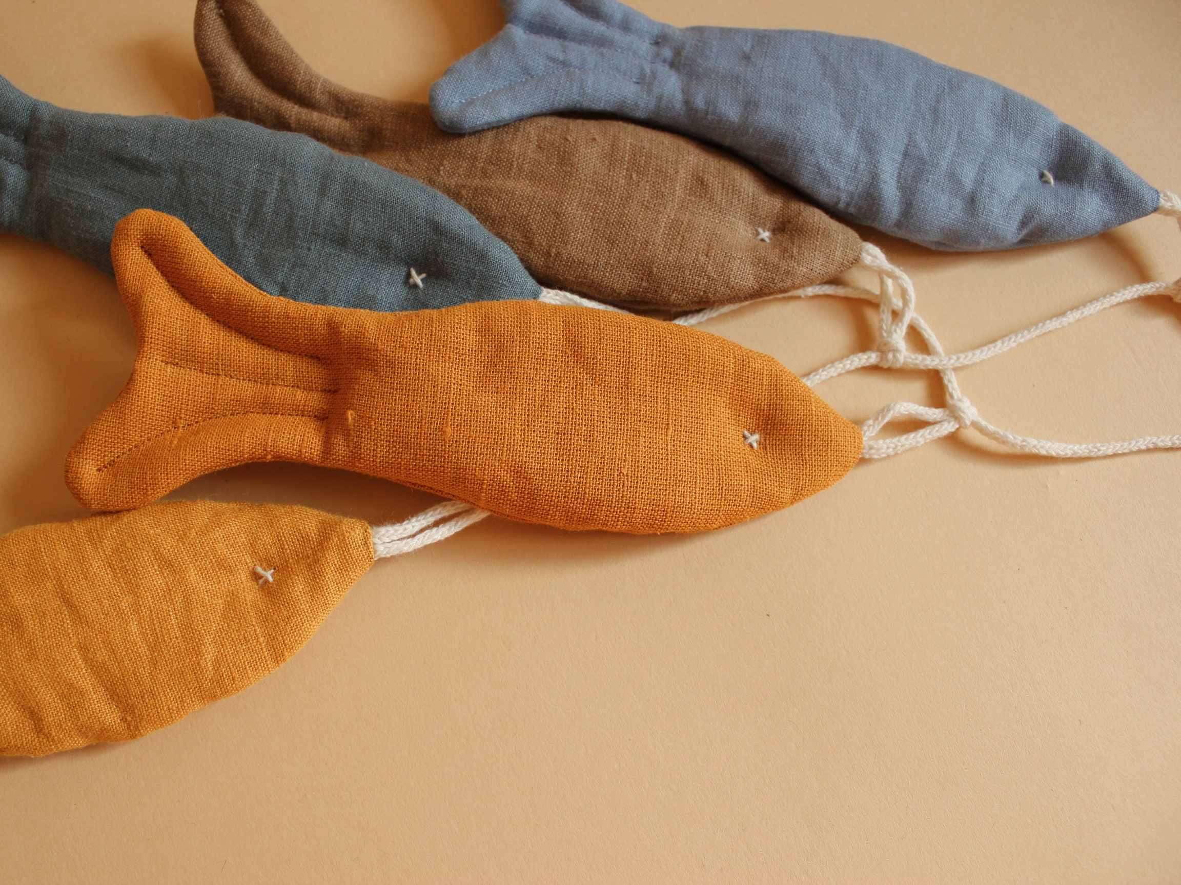 Fish garland Nursery garland Nautical nursery decor Linen Etsy