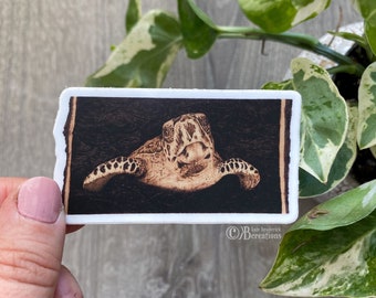 Live Edge Maple and Resin Ocean Charcuterie Board Wood Burned Sea Turtles