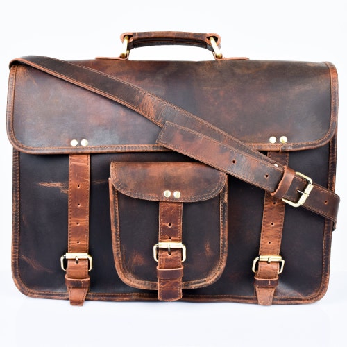 Personalised Real Leather Mens Briefcase Laptop Bag Messenger - Etsy