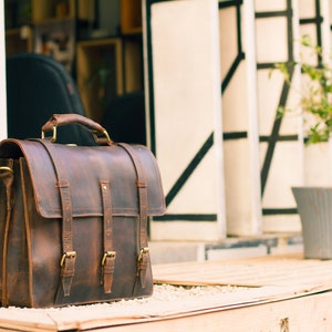 Leather Bag|Leather Satchel|Leather Messenger Bag|Leather Briefcase|Laptop Bag Portfolio|Gift Idea|Messenger Bag|Personalised Gift For Him|15 inch Laptop Bag