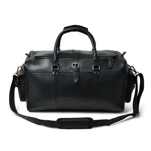 Full Grain Leather Duffle Bag Black|Personalized Leather Weekender Bag Men|Overnight Leather Travel Bag Vacation|Christmas Gifts For Men