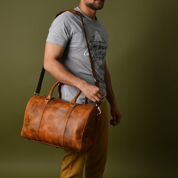 Personalized leather weekender bag outlet