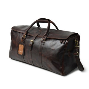 Handmade Leather Weekender Bag| Full Grain Leather Duffle Bag | Leather Travel Bag | Overnight Bags | Gifts For Him | Groomsmen Gift